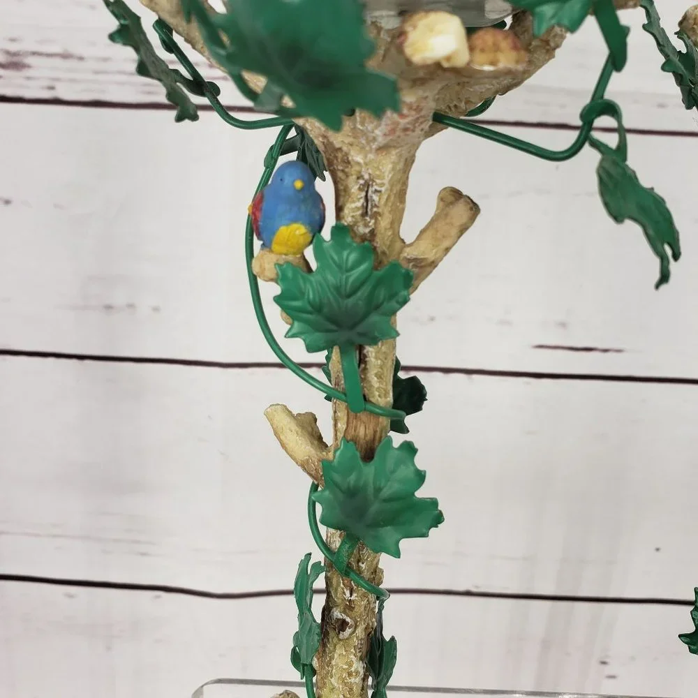 Vintage Russ 15068 BirdHouse‎ Candle Stick Holder Bird Floral Table Scape 9.5